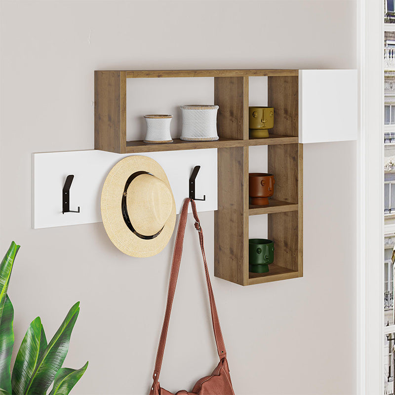 Κρεμάστρα τοίχου Game  χρώμα sapphire oak - λευκό 99,5x15x61εκ.