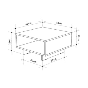 Τραπεζάκι σαλονιού Hola  χρώμα ανθρακί 60x60x32εκ.