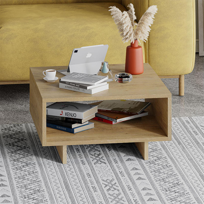 Τραπεζάκι σαλονιού Hola  χρώμα sapphire oak - ανθρακί 60x60x32εκ.