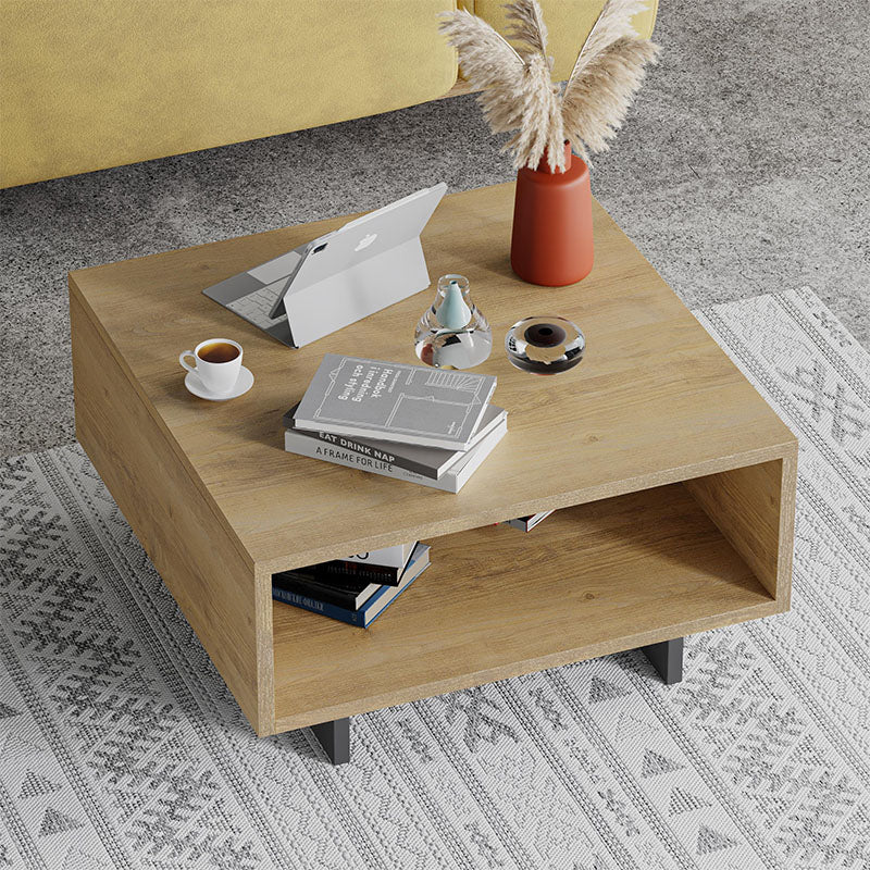 Τραπεζάκι σαλονιού Hola  χρώμα sapphire oak - ανθρακί 60x60x32εκ.