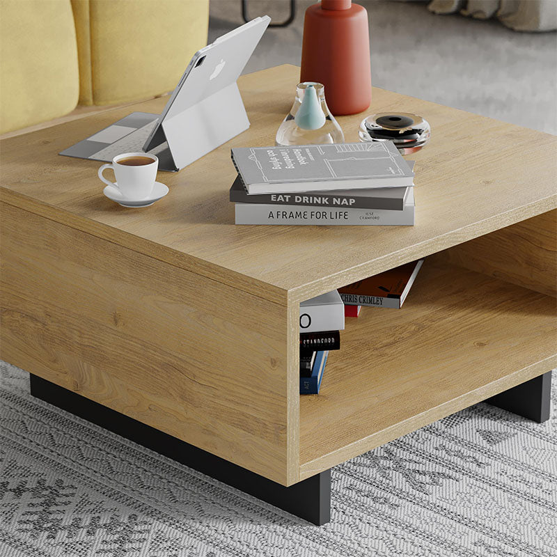 Τραπεζάκι σαλονιού Hola  χρώμα sapphire oak - ανθρακί 60x60x32εκ.