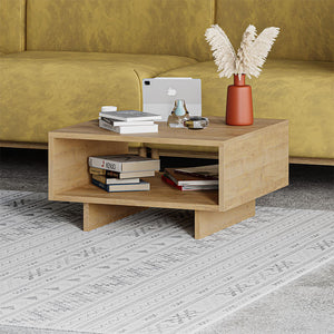 Τραπεζάκι σαλονιού Hola  χρώμα sapphire oak - ανθρακί 60x60x32εκ.