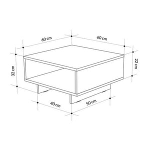 Τραπεζάκι σαλονιού Hola  χρώμα λευκό - ανθρακί 60x60x32εκ.