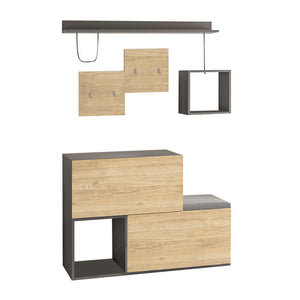 Έπιπλο εισόδου - παπουτσοθήκη Holdon  sapphire oak/ανθρακί 120x36,5x87,5εκ.