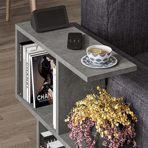 Τραπεζάκι βοηθητικό Homemania  χρώμα γκρι ρετρό 60x20x60εκ.