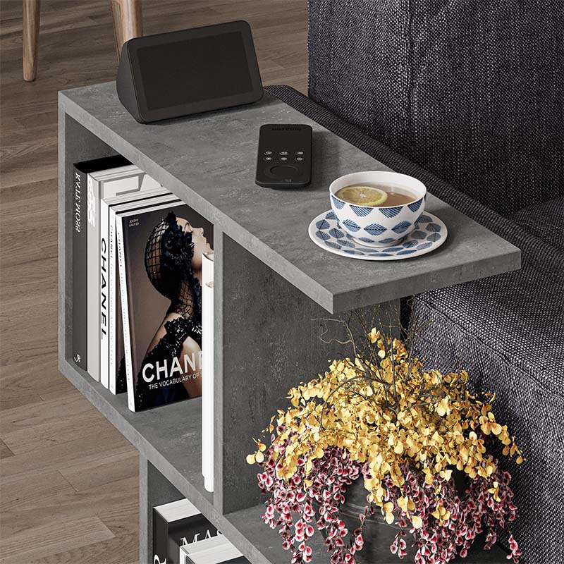 Τραπεζάκι βοηθητικό Homemania  χρώμα γκρι ρετρό 60x20x60εκ.