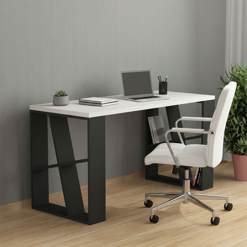 Γραφείο εργασίας Honey  χρώμα λευκό - ανθρακί 137x60x75εκ