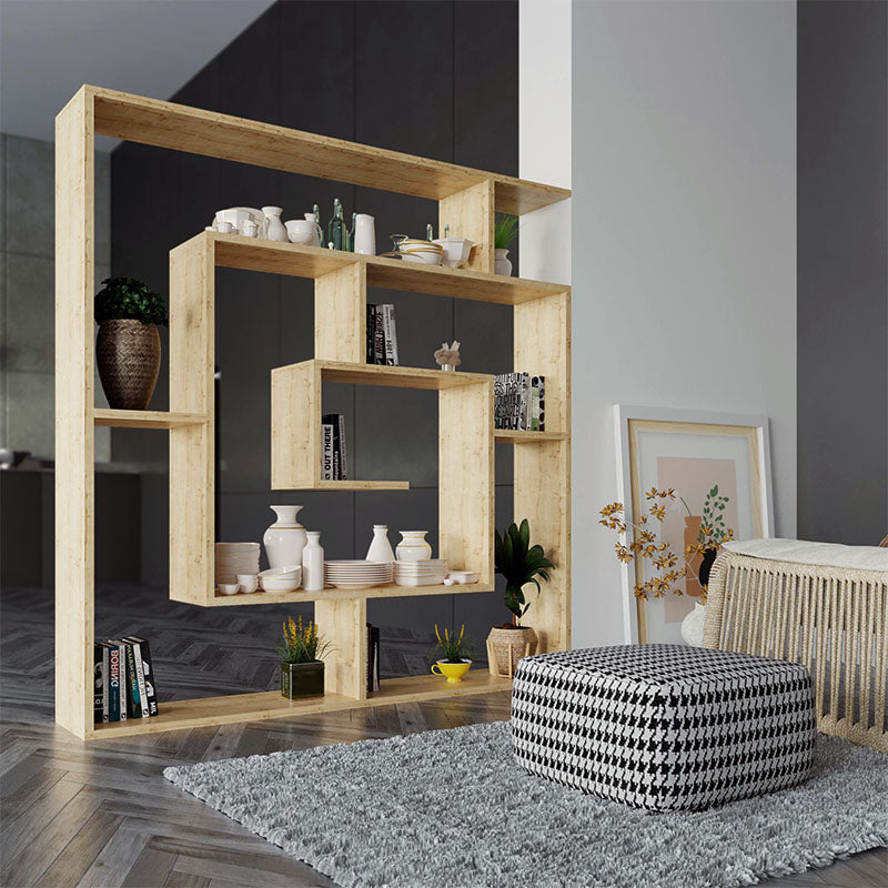 Βιβλιοθήκη Labirent  χρώμα sapphire oak 125x22x129εκ.