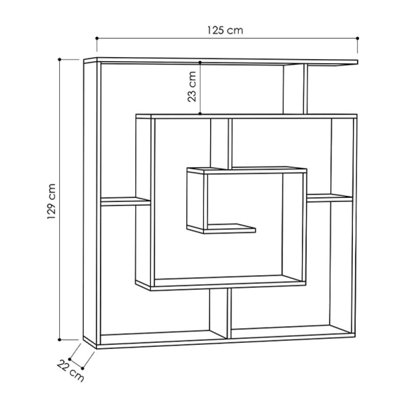 Βιβλιοθήκη Labirent  χρώμα sapphire oak 125x22x129εκ.