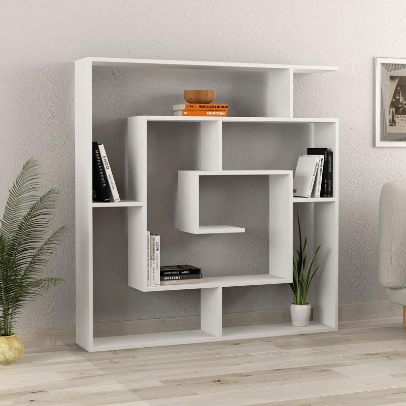 Βιβλιοθήκη Labirent  χρώμα λευκό 125x22x129εκ.