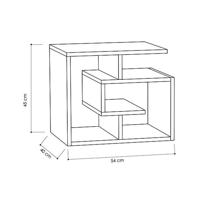 Τραπεζάκι βοηθητικό Labirent   χρώμα λευκό 54x40x45εκ.