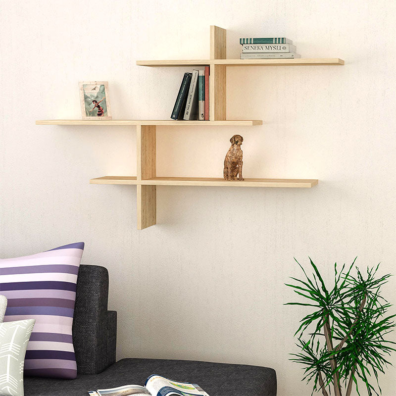 Ραφιέρα τοίχου Leo  χρώμα sapphire oak 123x22x80εκ.