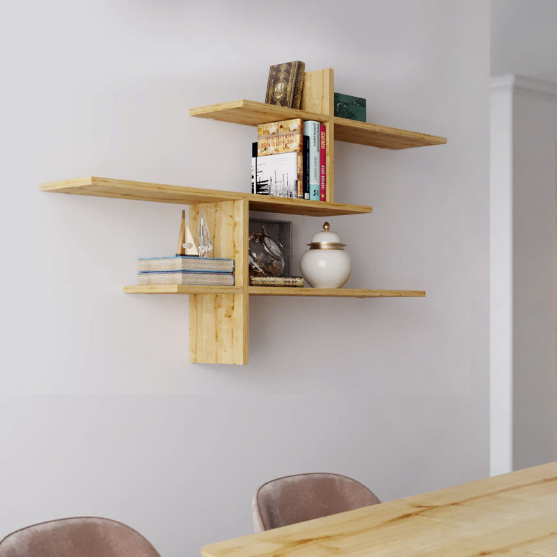 Ραφιέρα τοίχου Leo  χρώμα sapphire oak 123x22x80εκ.