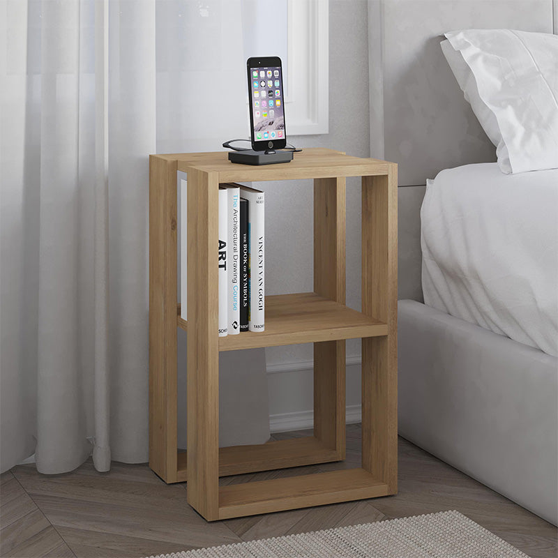 Κομοδίνο - Τραπεζάκι βοηθητικό Lonie  χρώμα sapphire oak 34x30x55εκ.