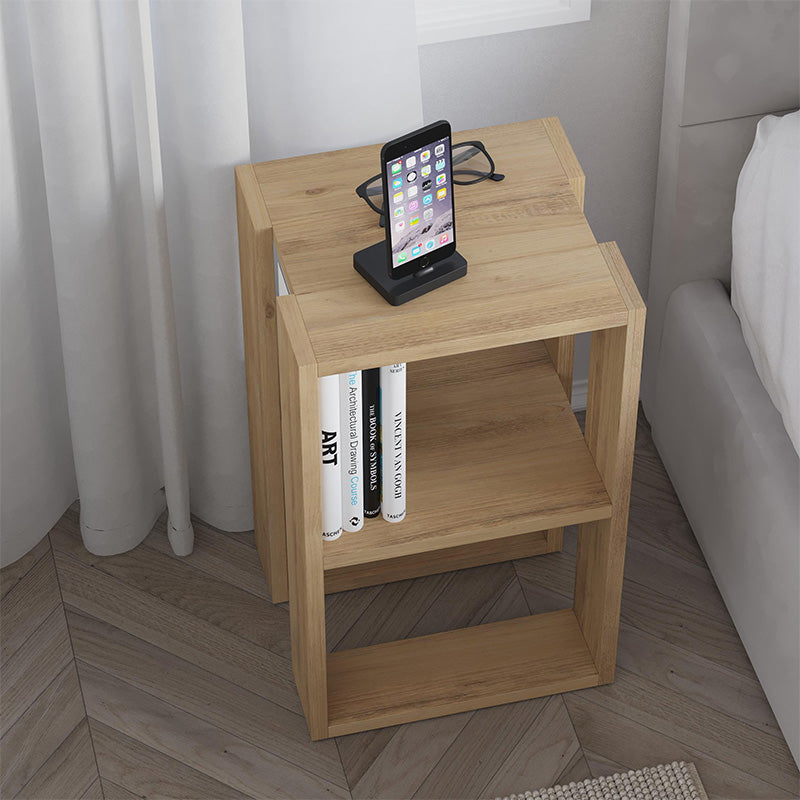 Κομοδίνο - Τραπεζάκι βοηθητικό Lonie  χρώμα sapphire oak 34x30x55εκ.