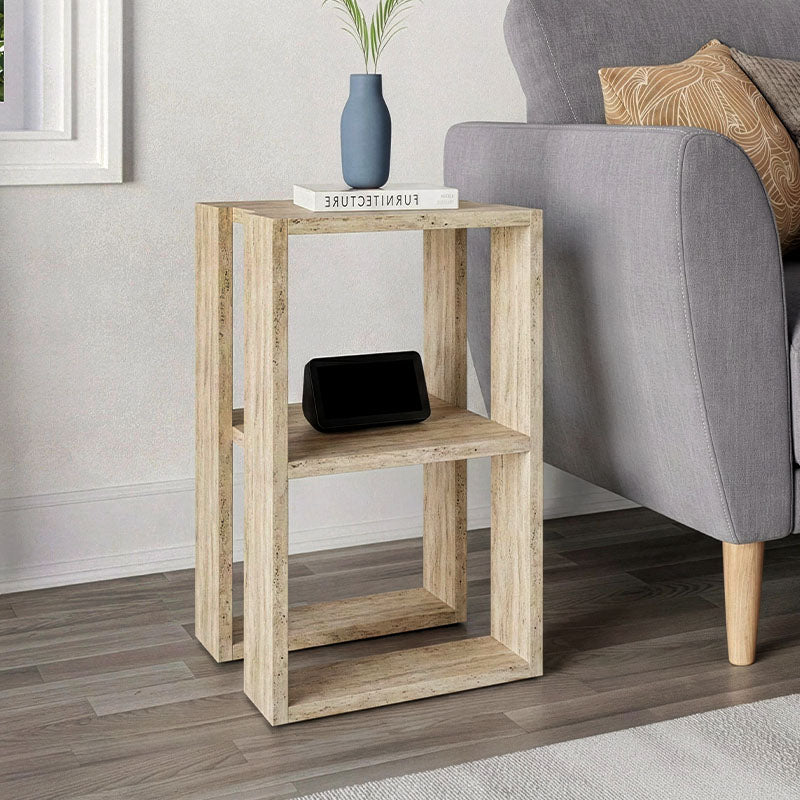 Κομοδίνο - Τραπεζάκι βοηθητικό Lonie  χρώμα travertine 34x30x55εκ. - Pakobazaar