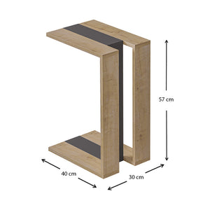 Τραπεζάκι βοηθητικό Muju  χρώμα sapphire oak/ανθρακί 30x40x57εκ. - Pakobazaar