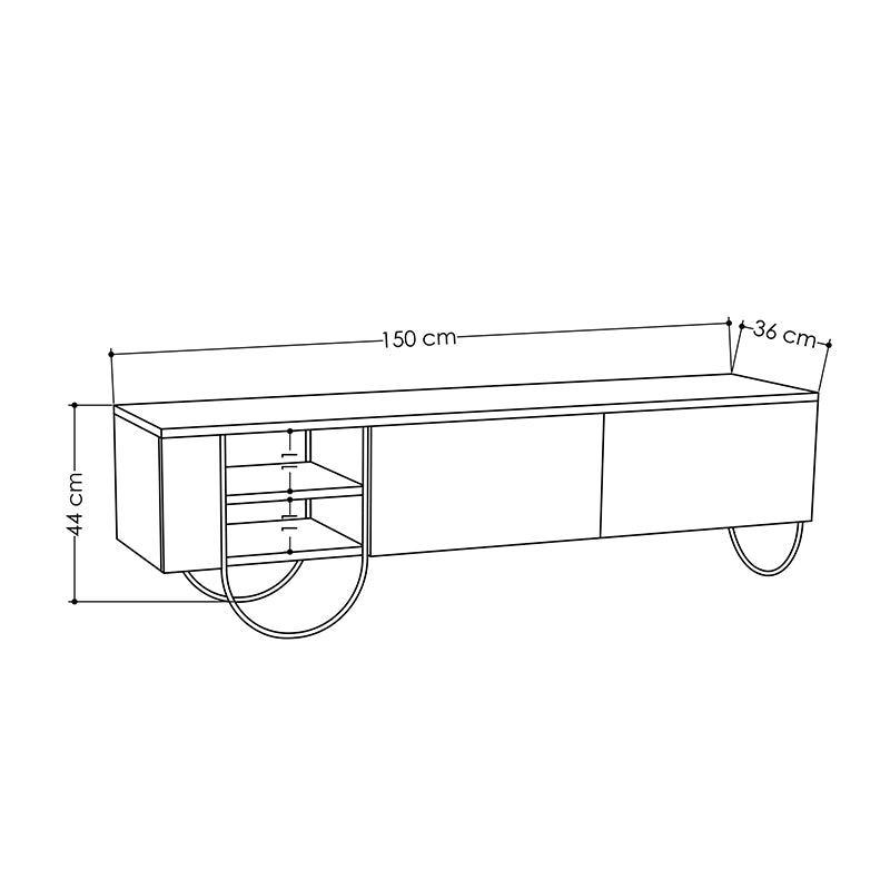 Έπιπλο τηλεόρασης Norfolk  χρώμα sapphire oak 151x35x43εκ.