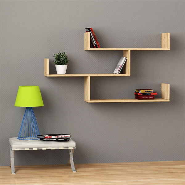Ραφιέρα τοίχου Tibet  χρώμα sapphire oak 119x22x66εκ.