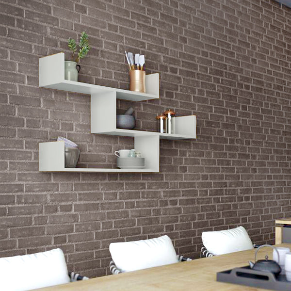 Ραφιέρα τοίχου Tibet  χρώμα λευκό 119x22x66εκ.