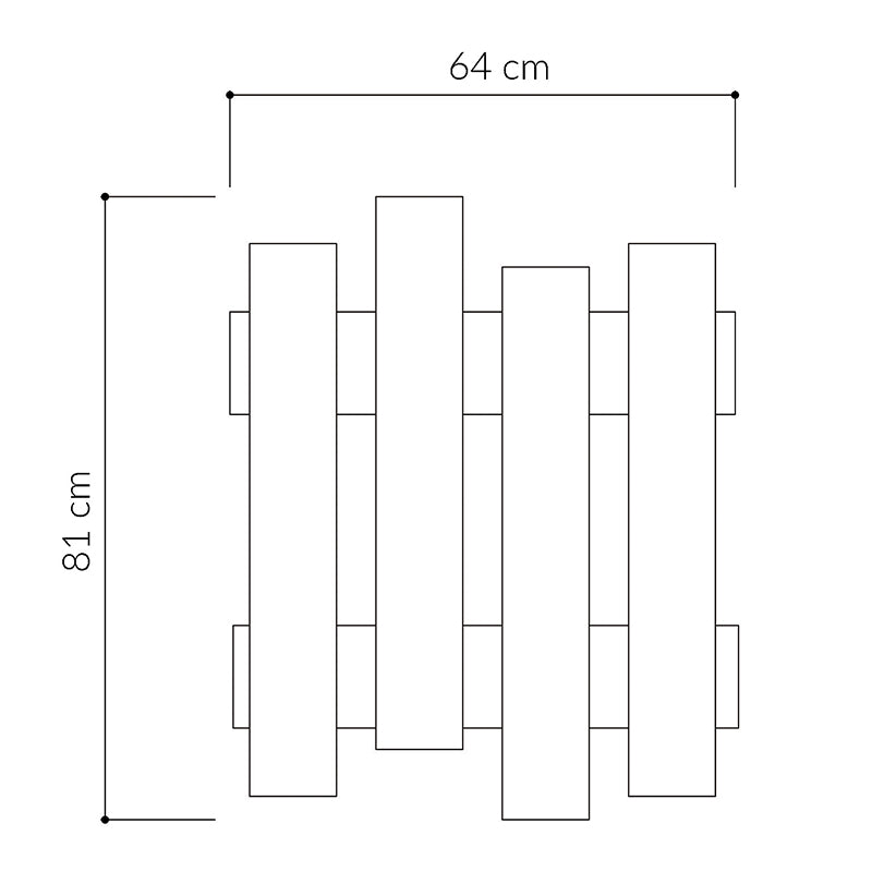 Κρεμάστρα τοίχου Wave  χρώμα sapphire oak 64x4x81εκ. - Pakobazaar