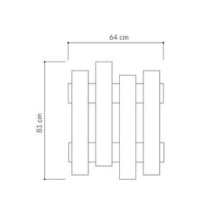 Κρεμάστρα τοίχου Wave  χρώμα sandstone 64x4x81εκ. - Pakobazaar