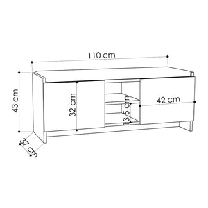 Παπουτσοθήκη Zulla  χρώμα λευκό 110x37x43εκ.