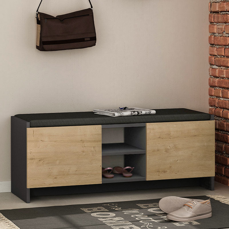 Παπουτσοθήκη Zulla  χρώμα ανθρακί - sapphire oak 110x37x43εκ. - Pakobazaar