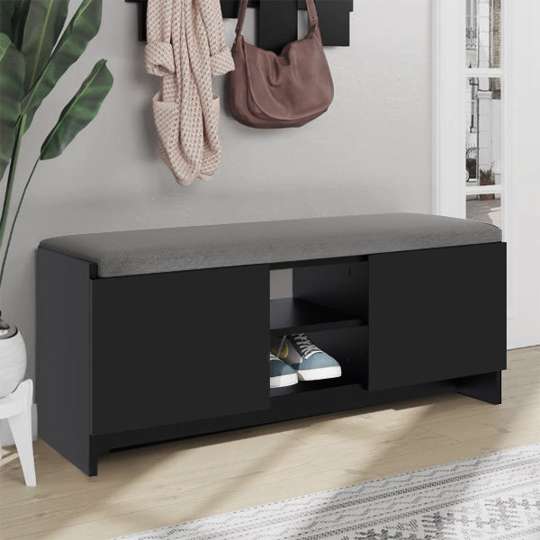 Παπουτσοθήκη Zulla  χρώμα μαύρο 110x37x43εκ.