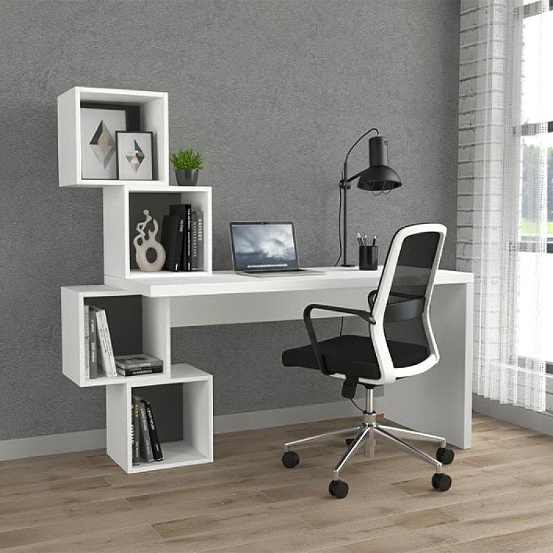 Γραφείο εργασίας Balance  χρώμα λευκό 153,5x60x140εκ