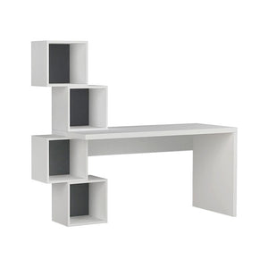 Γραφείο εργασίας Balance  χρώμα λευκό 153,5x60x140εκ - Pakobazaar