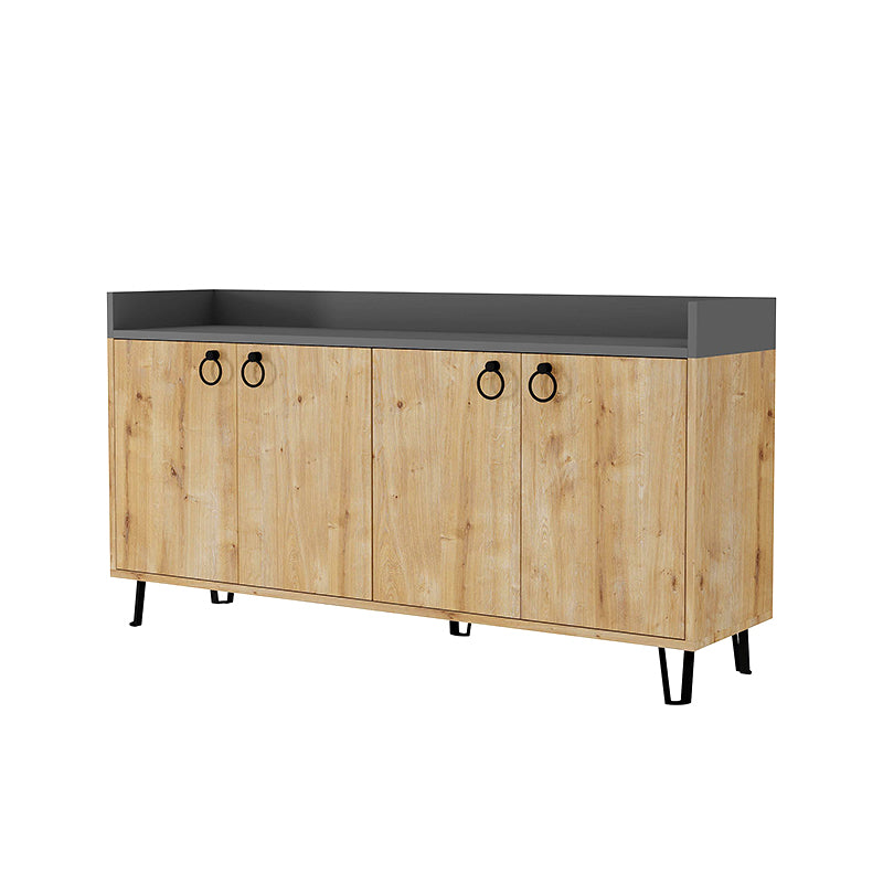 Μπουφές Dea  χρώμα sapphire oak - ανθρακί 140x36x80εκ.