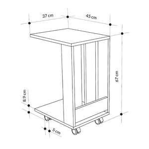 Τραπεζάκι βοηθητικό Edi  χρώμα sapphire oak 37x45x60εκ.