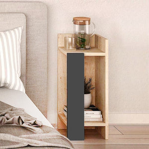 Κομοδίνο Elos  σετ 2 τεμαχίων χρώμα sapphire oak - ανθρακί 25x27x60εκ. - Pakobazaar