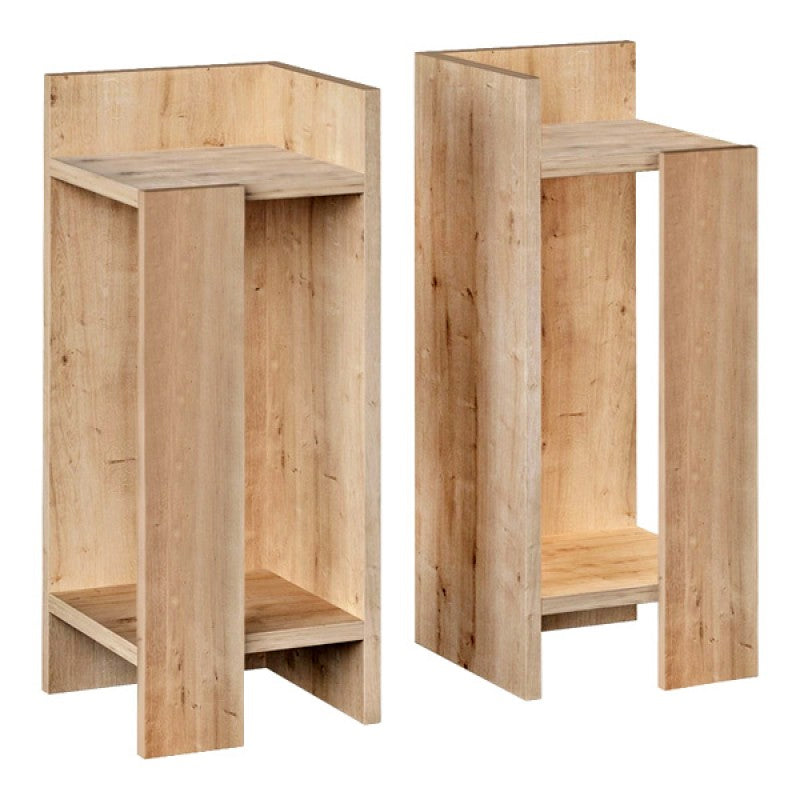 Κομοδίνο Elos  σετ 2 τεμαχίων χρώμα sapphire oak 25x27x60εκ.