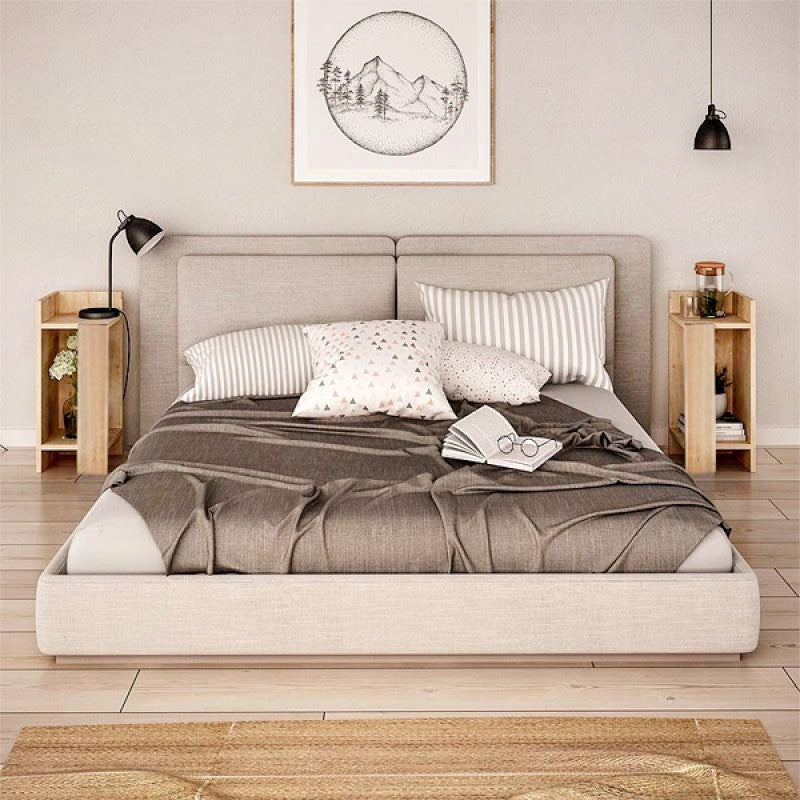 Κομοδίνο Elos  σετ 2 τεμαχίων χρώμα sapphire oak 25x27x60εκ.