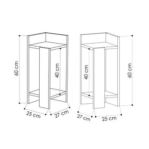 Κομοδίνο Elos  σετ 2 τεμαχίων χρώμα sapphire oak 25x27x60εκ.