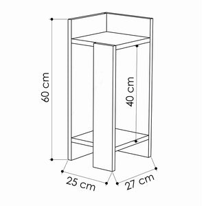 Κομοδίνο Elos  σετ 2 τεμαχίων χρώμα λευκό 25x27x60εκ.