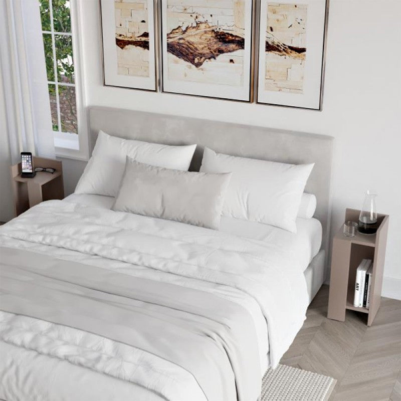 Κομοδίνο Elos  σετ 2 τεμαχίων χρώμα ανοιχτή μόκα 25x27x60εκ.