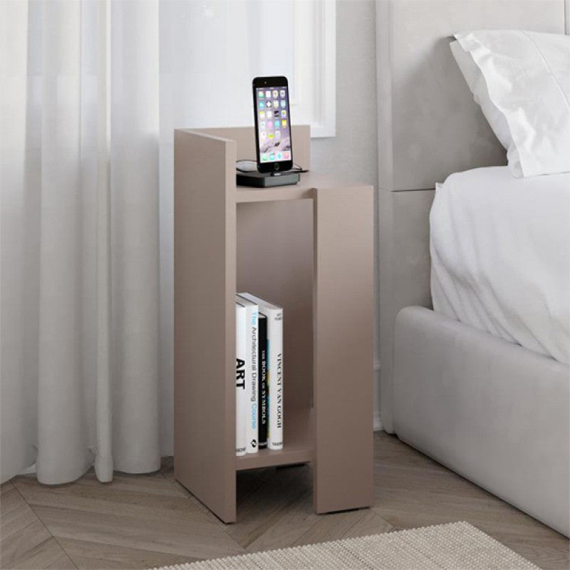 Κομοδίνο Elos  σετ 2 τεμαχίων χρώμα ανοιχτή μόκα 25x27x60εκ.