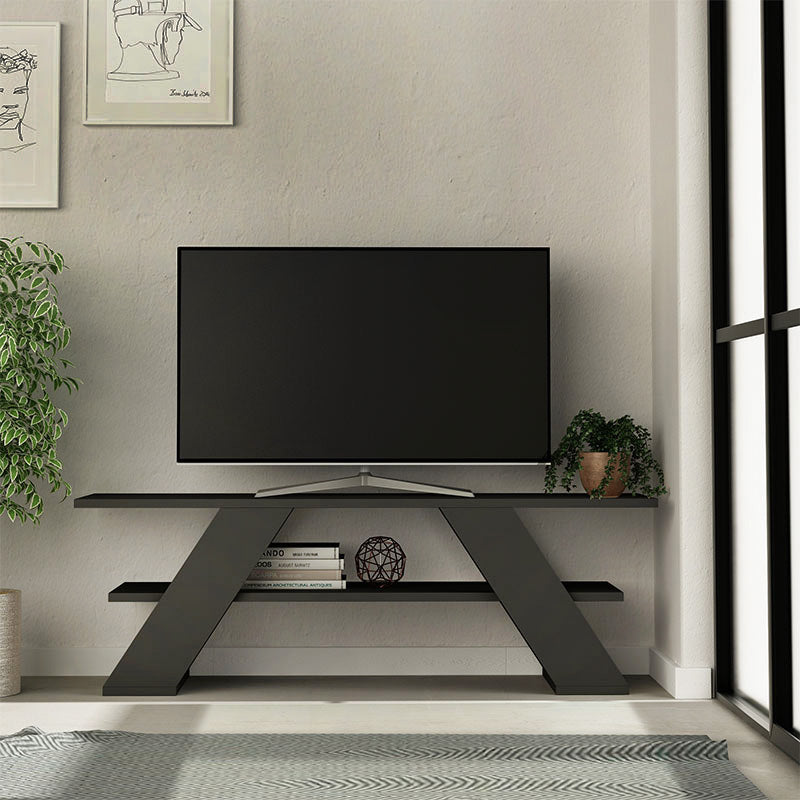 Έπιπλο τηλεόρασης Farfalla  χρώμα ανθρακί 120x33,5x40εκ.