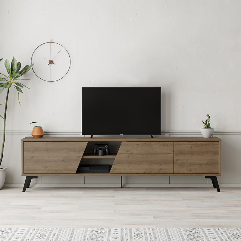Έπιπλο τηλεόρασης Fiona  χρώμα ανοιχτό καρυδί 180x35,6x48εκ.
