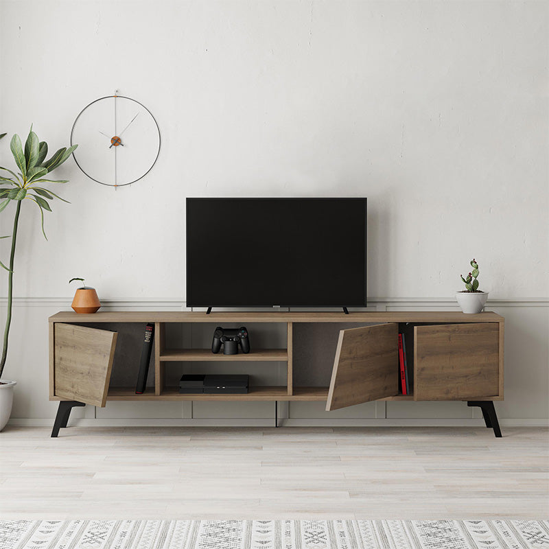 Έπιπλο τηλεόρασης Fiona  χρώμα ανοιχτό καρυδί 180x35,6x48εκ.