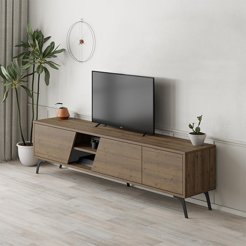 Έπιπλο τηλεόρασης Fiona  χρώμα ανοιχτό καρυδί 180x35,6x48εκ.