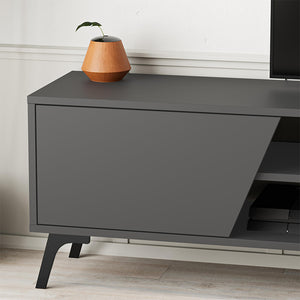 Έπιπλο τηλεόρασης Fiona  χρώμα ανθρακί 180x35,6x48εκ.