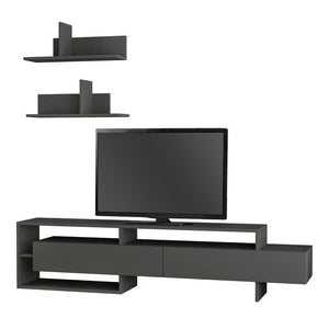 Έπιπλο τηλεόρασης Gara  χρώμα ανθρακί 180x29,8x42εκ. - Pakobazaar