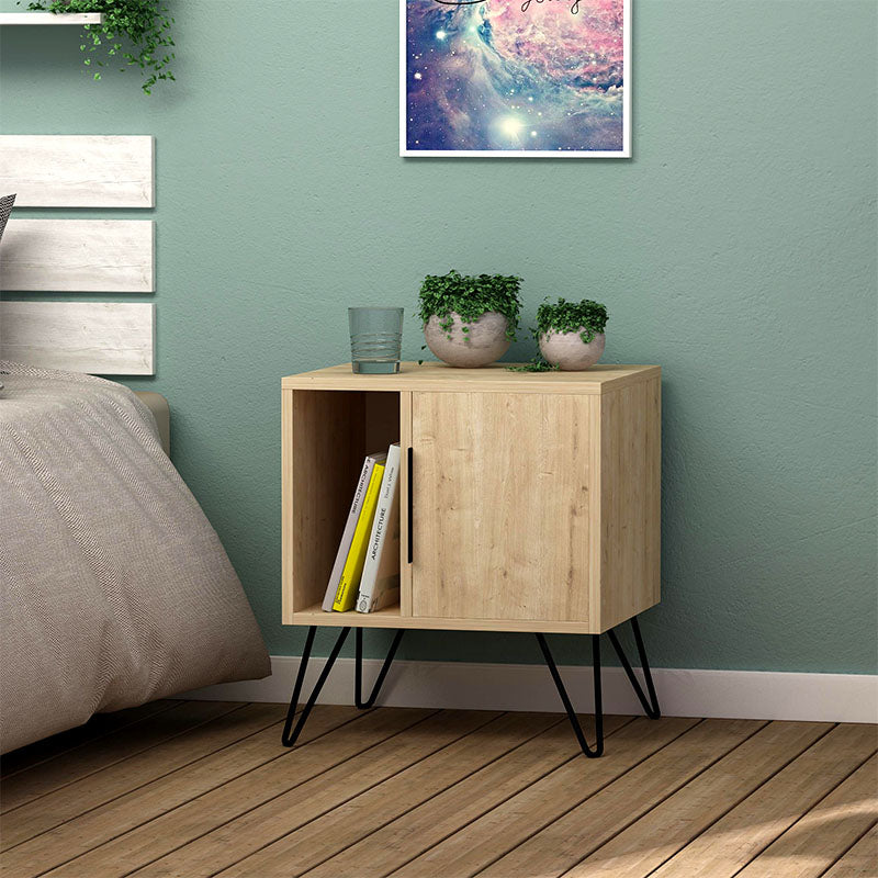 Κομοδίνο Glynn  χρώμα sapphire oak 50,2x44,6x60εκ.