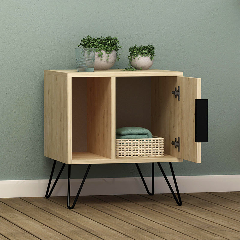Κομοδίνο Glynn  χρώμα sapphire oak 50,2x44,6x60εκ.