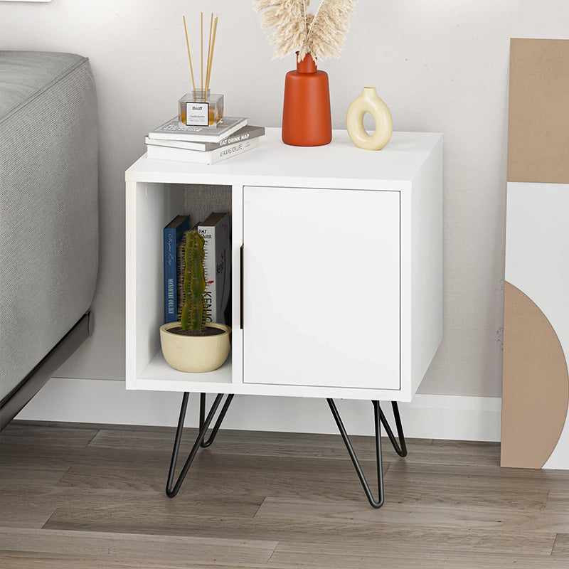 Κομοδίνο Glynn  χρώμα λευκό 50,2x44,6x60εκ.
