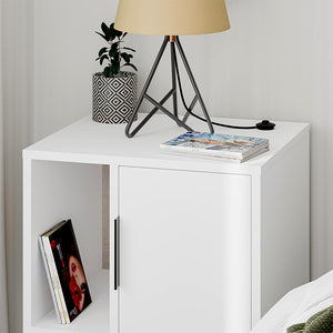 Κομοδίνο Glynn  χρώμα λευκό 50,2x44,6x60εκ.